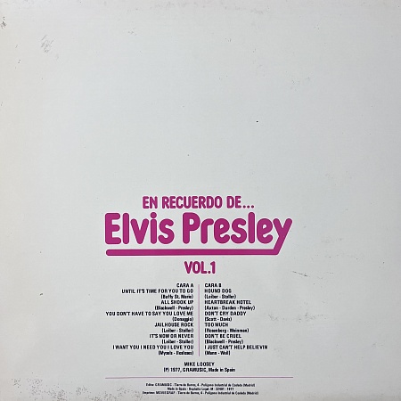 En Recuerdo De... Elvis Presley Vol.1