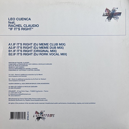Leo Cuenca feat. Rachel Claudio – If It's Right (VG+)